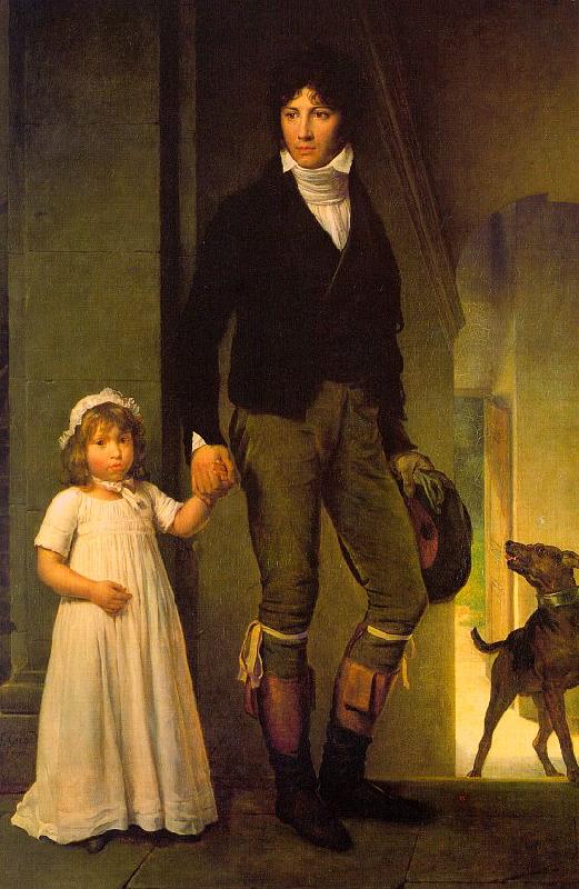  Baron Francois  Gerard Jean-Baptiste Isabey and his Daughter France oil painting art